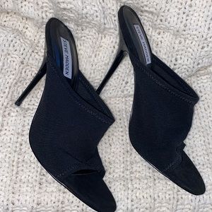 Steve Madden Black Mesh Fabric Stiletto Heels - Womens 8.5